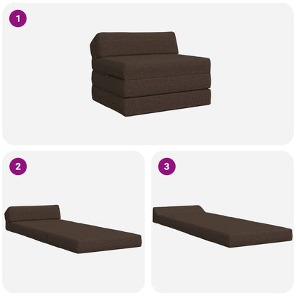 Divano Letto Pieghevole Tortora 200 x 70 x 10 cm Tessuto | homemem39