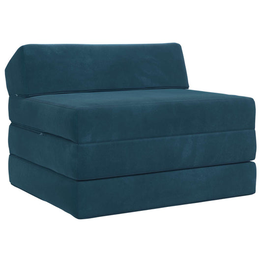 Divano Letto Pieghevole Blu 200 x 70 x 10 cm Velluto | homemem39