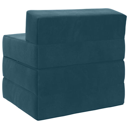 Divano Letto Pieghevole Blu 200 x 70 x 10 cm Velluto | homemem39