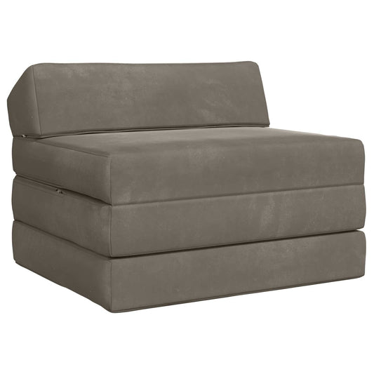 Divano Letto Pieghevole Grigio Chiaro 200 x 70 x 10 cm Velluto | homemem39