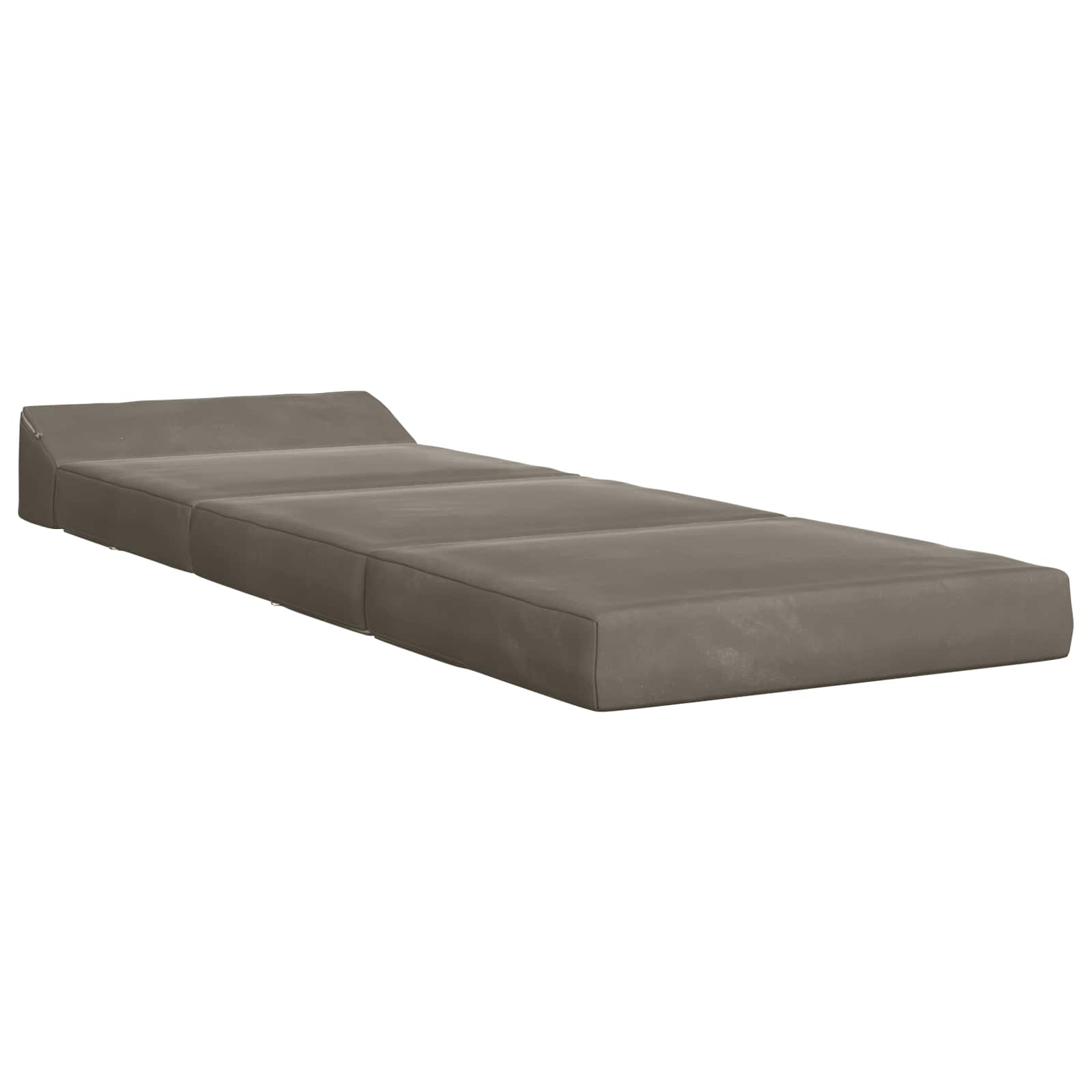 Divano Letto Pieghevole Grigio Chiaro 200 x 70 x 10 cm Velluto | homemem39