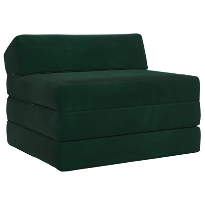 Divano Letto Pieghevole Verde Scuro 200 x 70 x 10 cm Velluto | homemem39