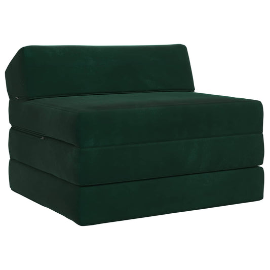 Divano Letto Pieghevole Verde Scuro 200 x 70 x 10 cm Velluto | homemem39