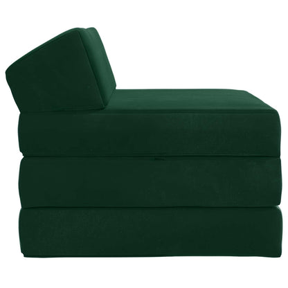 Divano Letto Pieghevole Verde Scuro 200 x 70 x 10 cm Velluto | homemem39