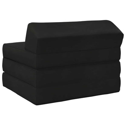 Divano Letto Pieghevole Nero 200 x 70 x 10 cm Velluto | homemem39