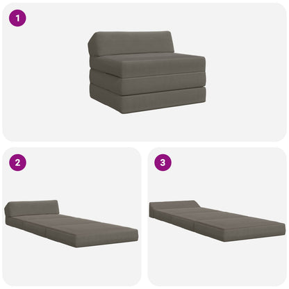 Divano Letto Pieghevole Grigio Chiaro 200 x 70 x 10 cm | homemem39