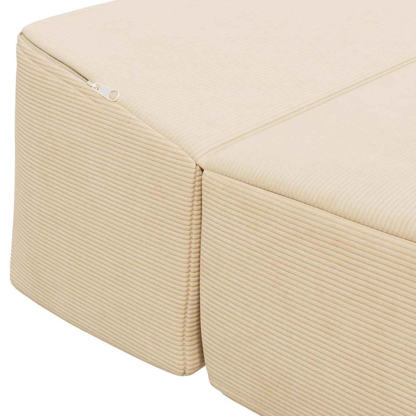 Divano Letto Pieghevole Crema 200 x 70 x 10 cm Tessuto in Cords