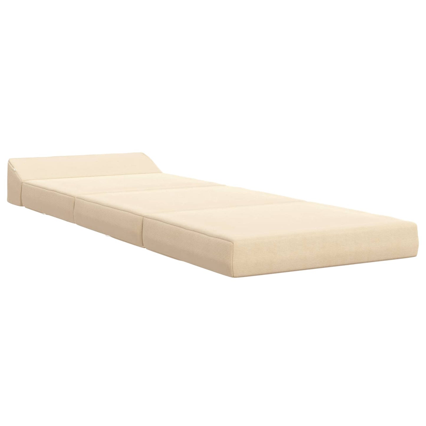 Divano Letto Pieghevole Crema 200 x 70 x 10 cm Tessuto in Cords