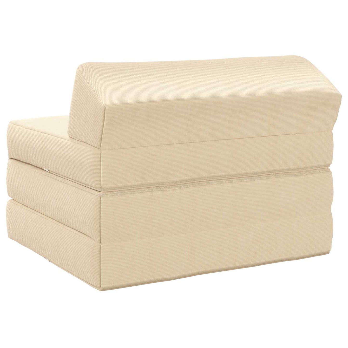 Divano Letto Pieghevole Crema 200 x 70 x 10 cm Tessuto in Cords