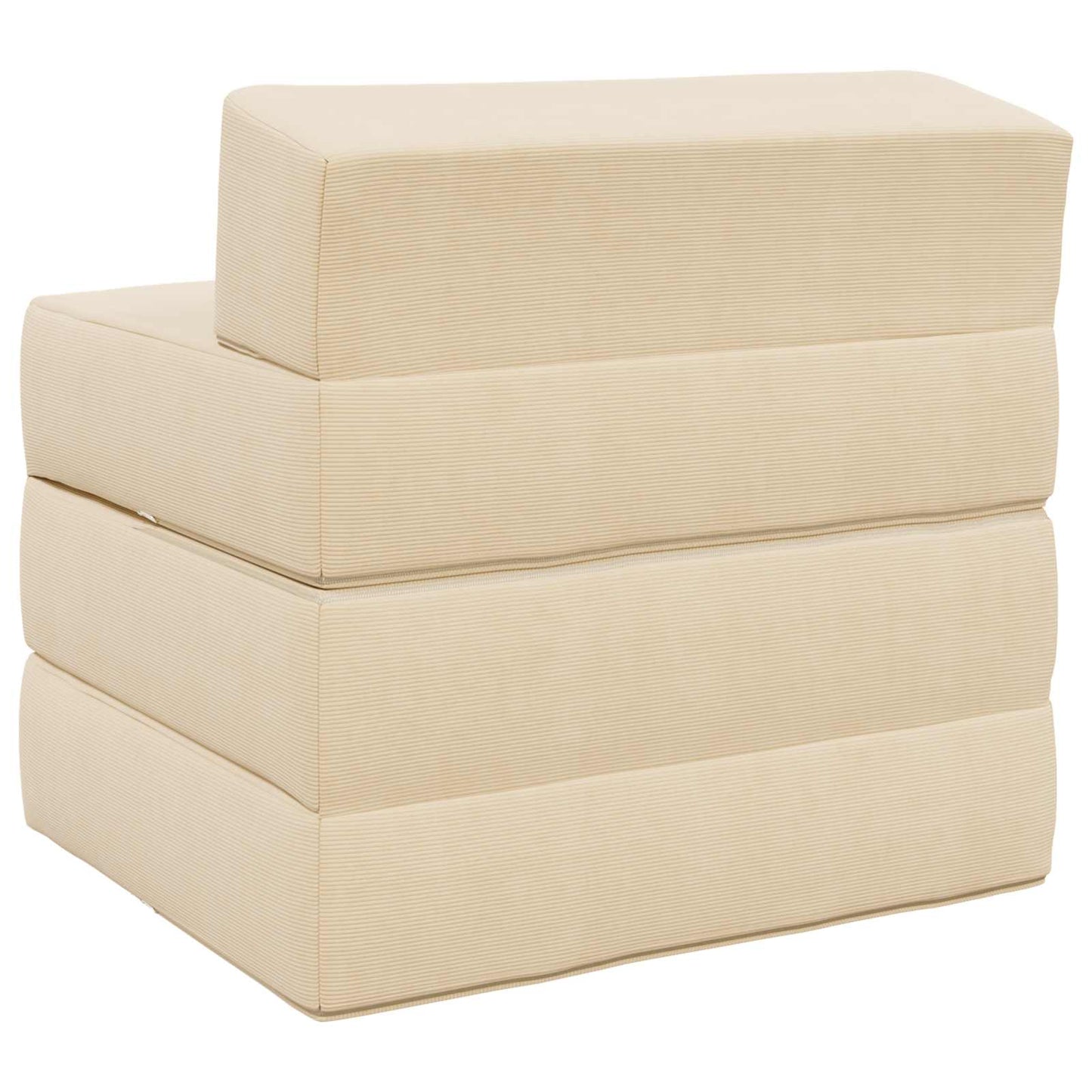 Divano Letto Pieghevole Crema 200 x 70 x 10 cm Tessuto in Cords