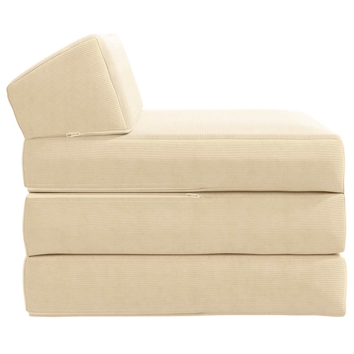 Divano Letto Pieghevole 2 posto Crema 70 x 60 x 49 cm