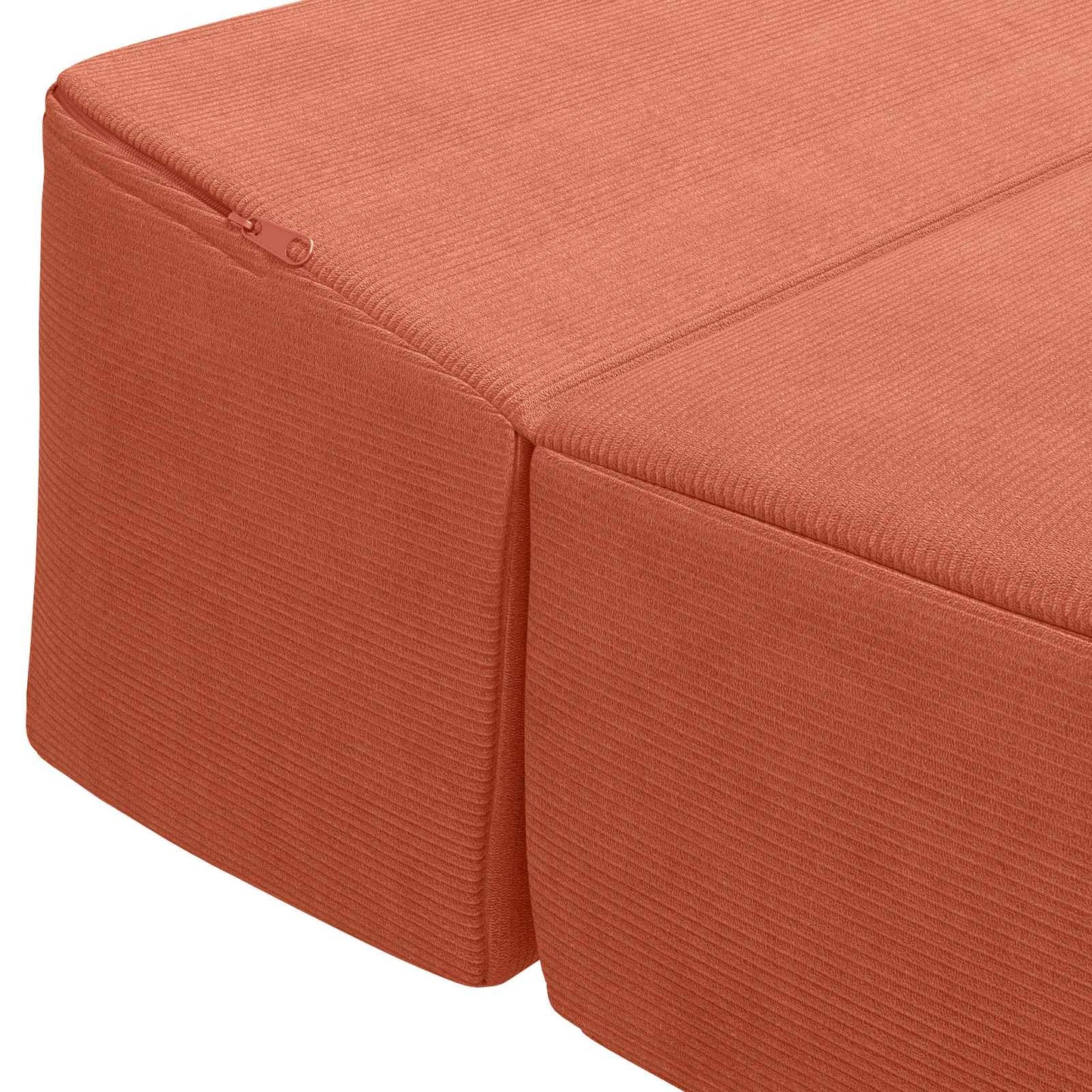 Divano Letto Pieghevole Rosso Arancio 200 x 70 x 10 cm