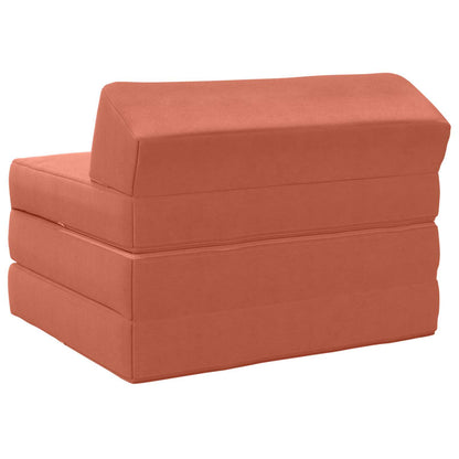Divano Letto Pieghevole Rosso Arancio 200 x 70 x 10 cm