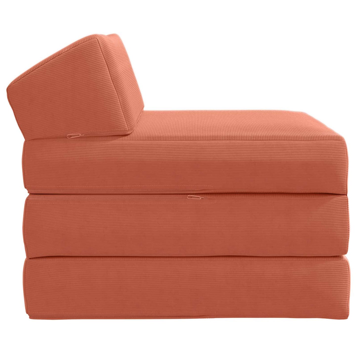 Divano Letto Pieghevole Rosso Arancio 200 x 70 x 10 cm