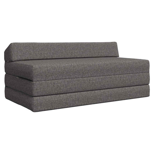 Divano Letto Pieghevole Grigio Chiaro 120 x 60 x 49 cm Tessuto
