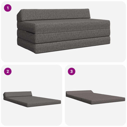 Divano Letto Pieghevole Grigio Chiaro 120 x 60 x 49 cm Tessuto