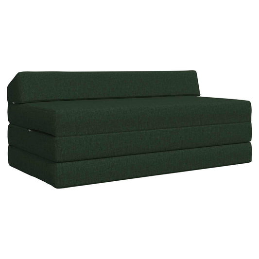 Divano Letto Pieghevole Verde Scuro 120 x 60 x 49 cm Tessuto