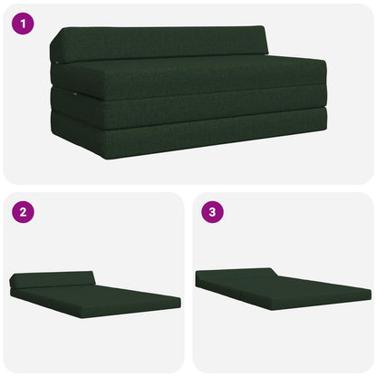 Divano Letto Pieghevole Verde Scuro 120 x 60 x 49 cm Tessuto