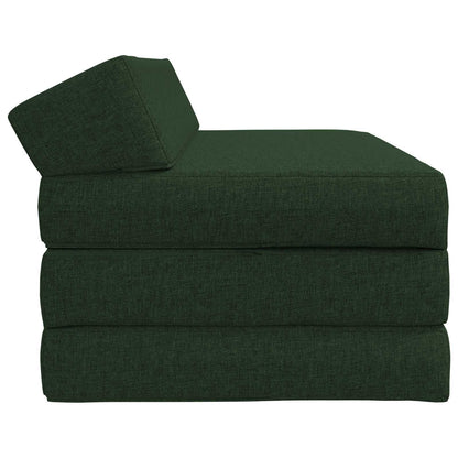 Divano Letto Pieghevole Verde Scuro 120 x 60 x 49 cm Tessuto