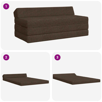 Divano Letto Pieghevole Tortora 120 x 60 x 49 cm Tessuto