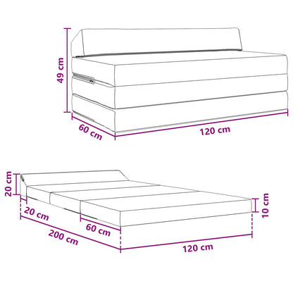Divano Letto Pieghevole Blu 120 x 60 x 49 cm Tessuto