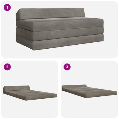 Divano Letto Pieghevole Grigio Chiaro 120 x 60 x 49 cm Tessuto