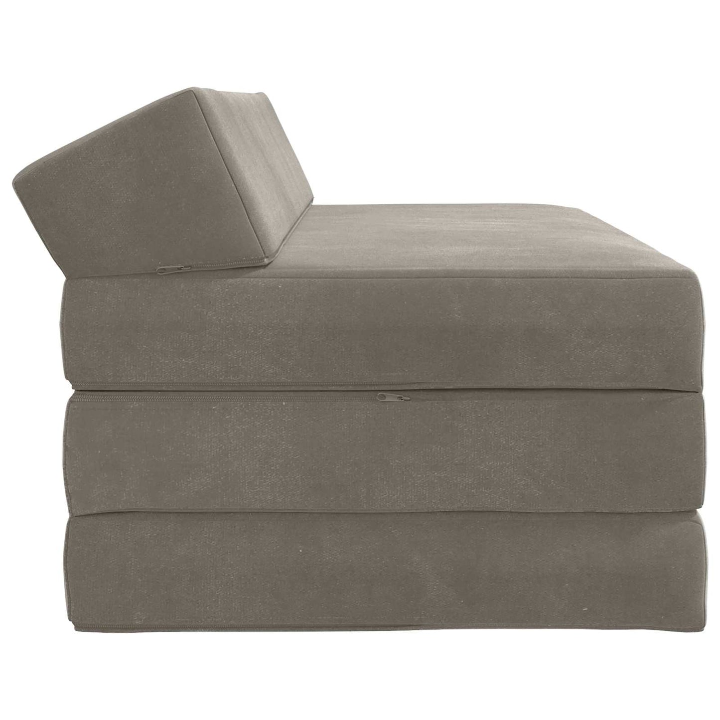 Divano Letto Pieghevole Grigio Chiaro 120 x 60 x 49 cm Tessuto