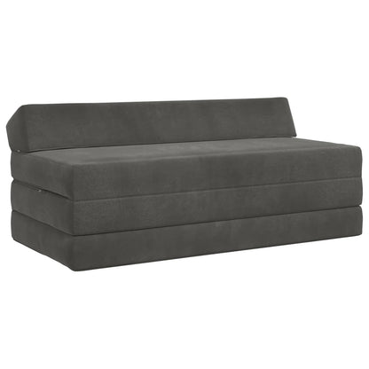 Divano Letto Pieghevole Grigio Scuro 120 x 60 x 49 cm Tessuto