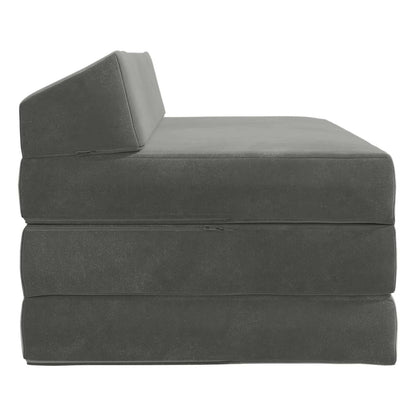 Divano Letto Pieghevole Grigio Scuro 120 x 60 x 49 cm Tessuto