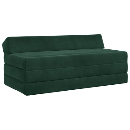 Divano Letto Pieghevole Verde Scuro 120 x 60 x 49 cm Tessuto