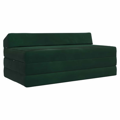 Divano Letto Pieghevole Verde Scuro 120 x 60 x 49 cm Tessuto