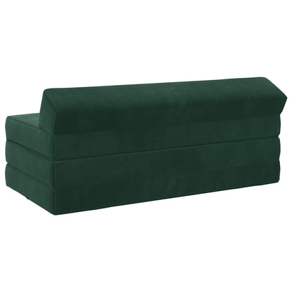 Divano Letto Pieghevole Verde Scuro 120 x 60 x 49 cm Tessuto