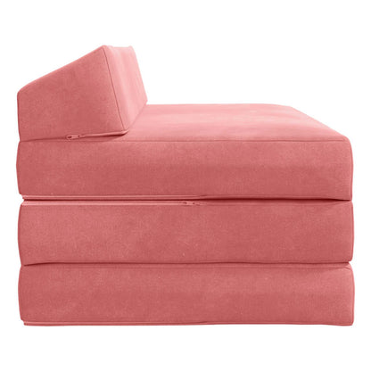 Divano Letto Pieghevole Rosa 120 x 60 x 49 cm Tessuto | homemem39