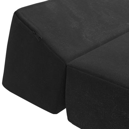 Divano Letto Pieghevole Nero 120 x 60 x 49 cm Tessuto | homemem39