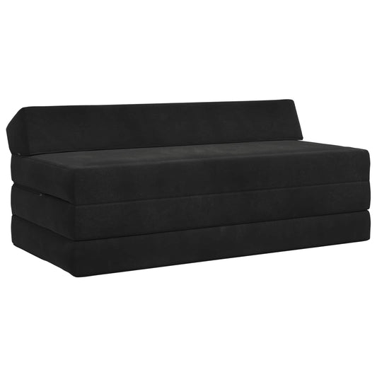 Divano Letto Pieghevole Nero 120 x 60 x 49 cm Tessuto | homemem39