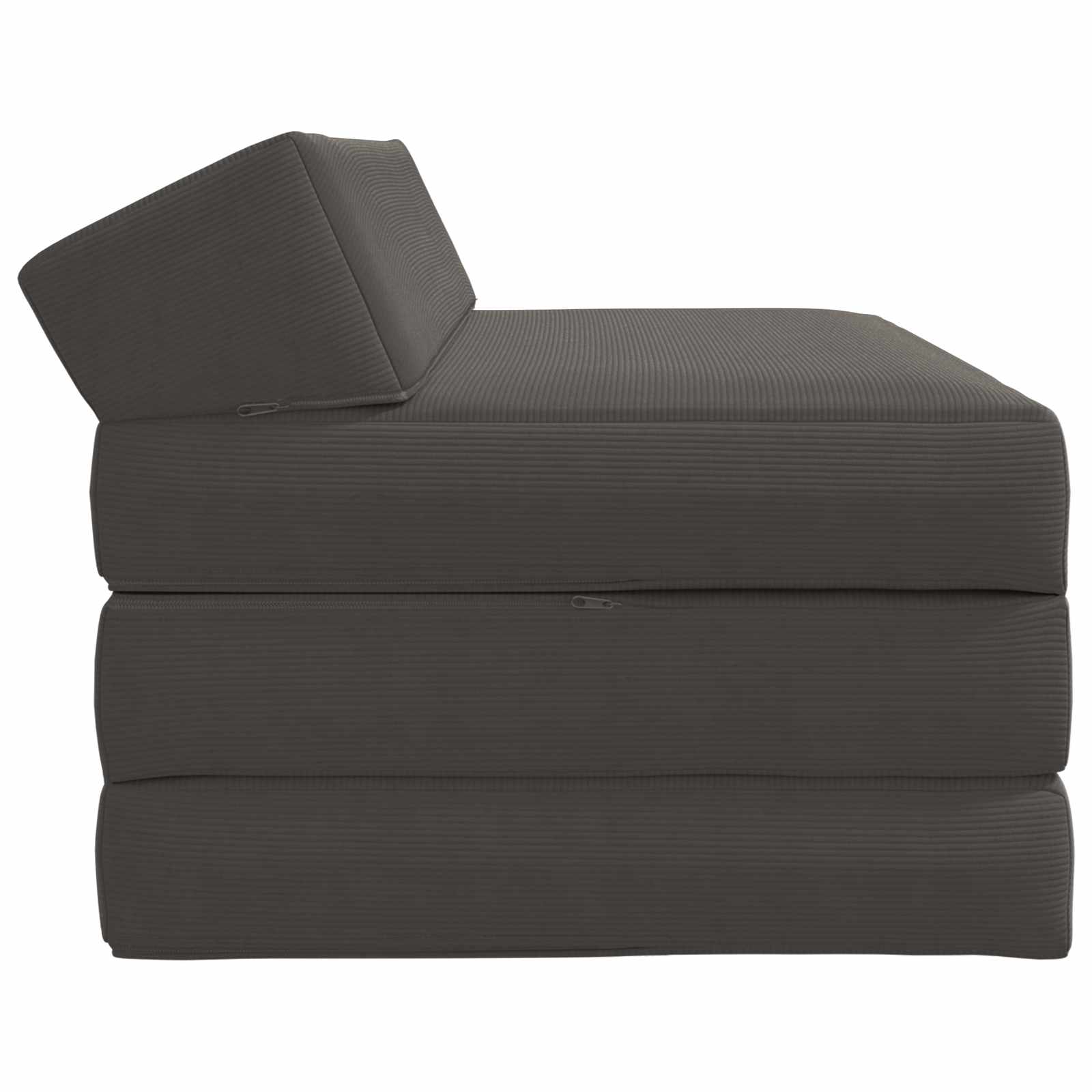 Divano Letto Pieghevole Grigio Scuro 120 x 60 x 49 cm Tessuto | homemem39