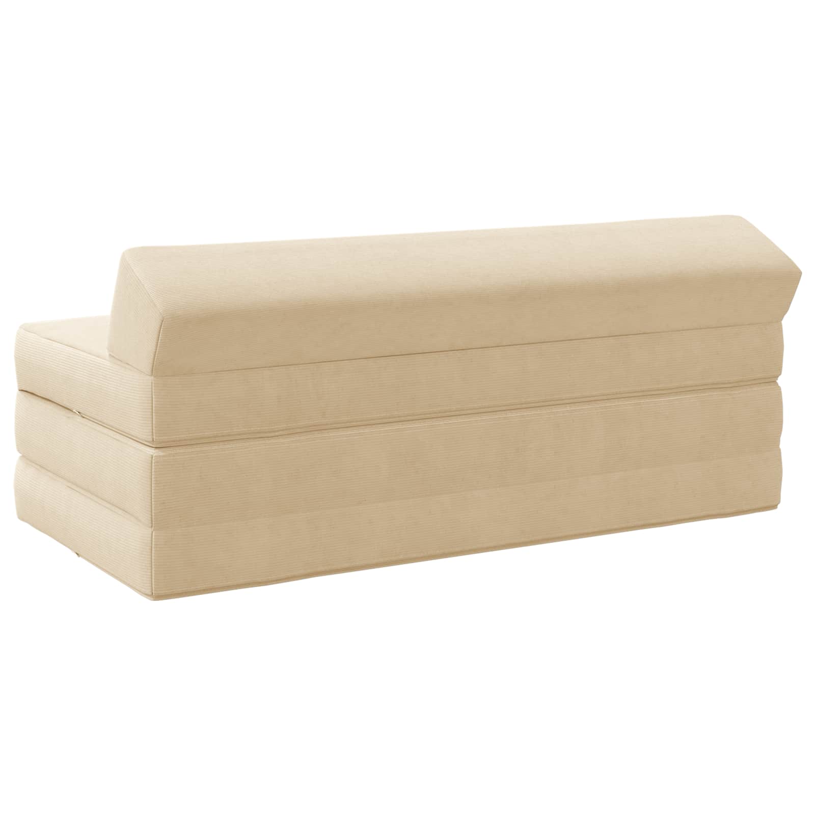 Divano Letto Pieghevole Crema 120 x 60 x 49 cm Tessuto | homemem39