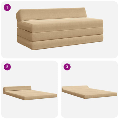 Divano Letto Pieghevole Verde Grigio 120 x 60 x 49 cm Tessuto