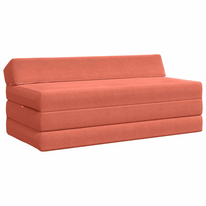 Divano Letto Pieghevole Rosso Arancio 120 x 60 x 49 cm Tessuto | homemem39
