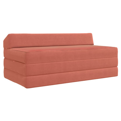 Divano Letto Pieghevole Rosso Arancio 120 x 60 x 49 cm Tessuto