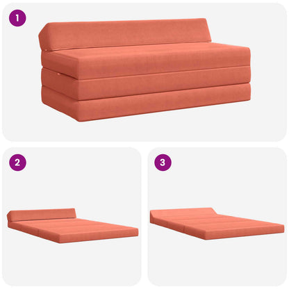 Divano Letto Pieghevole Rosso Arancio 120 x 60 x 49 cm Tessuto