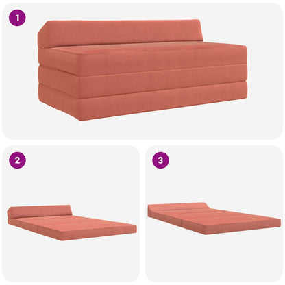 Divano Letto Pieghevole Rosso Arancio 120 x 60 x 49 cm Tessuto