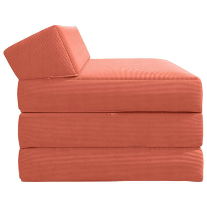 Divano Letto Pieghevole Rosso Arancio 120 x 60 x 49 cm Tessuto