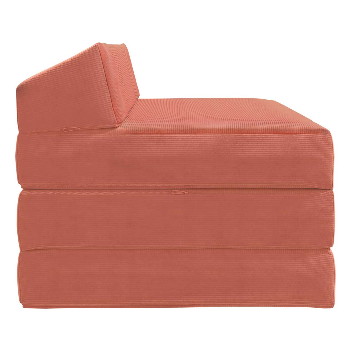 Divano Letto Pieghevole Rosso Arancio 120 x 60 x 49 cm Tessuto