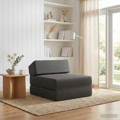 Divano Letto Pieghevole Grigio Scuro 60 x 70 x 41 cm Tessuto