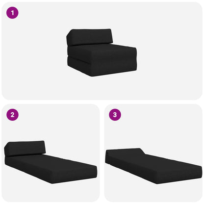 Divano Letto Pieghevole Nero 60 x 70 x 41 cm Tessuto | homemem39