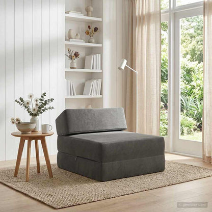 Divano Letto Pieghevole Grigio Scuro 60 x 70 x 41 cm Tessuto | homemem39