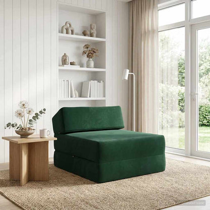 Divano Letto Pieghevole Verde Scuro 60 x 70 x 41 cm Tessuto | homemem39