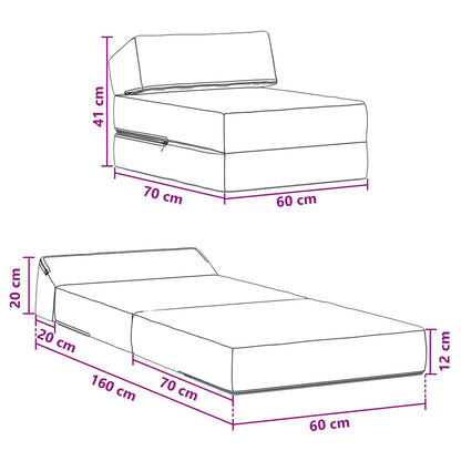 Divano Letto Pieghevole Verde Scuro 60 x 70 x 41 cm Tessuto | homemem39