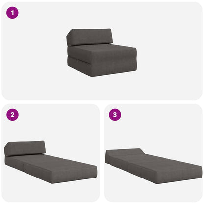 Divano Letto Pieghevole Grigio Scuro 60 x 70 x 41 cm Tessuto